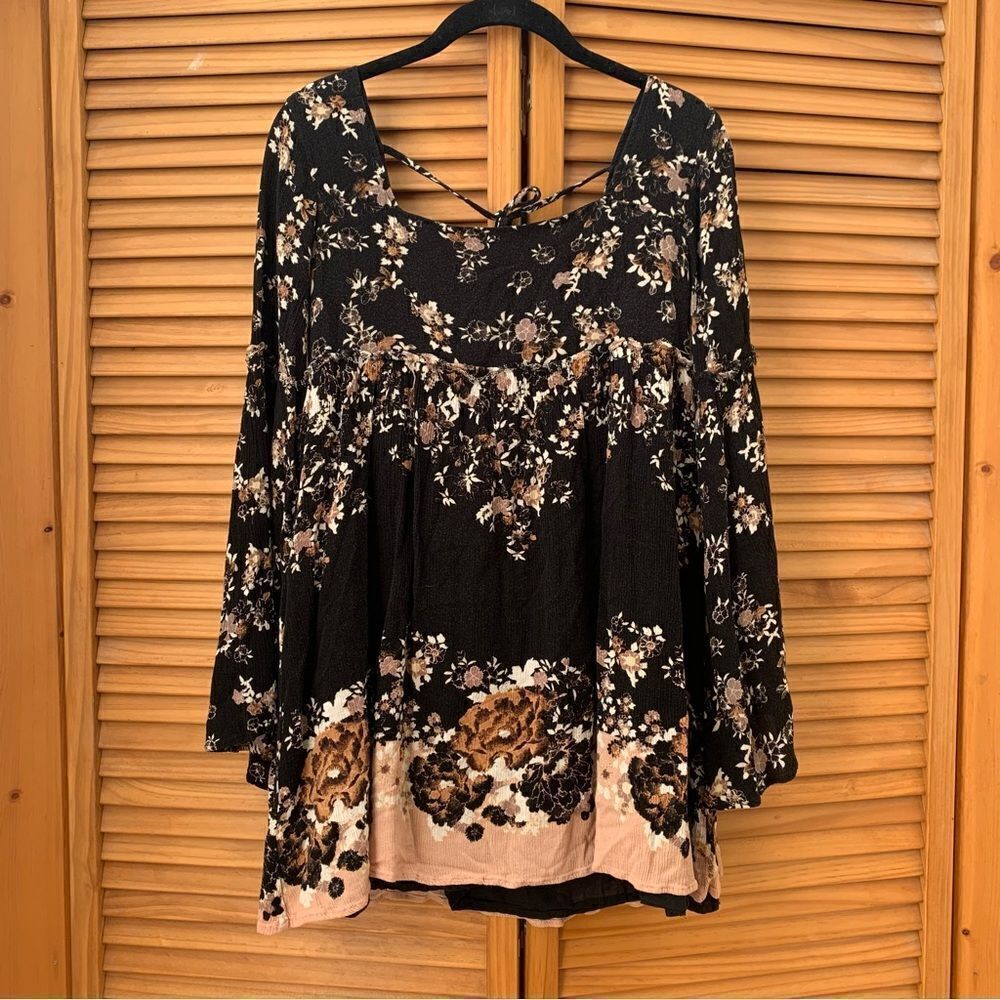 Free People Black Floral Dress size Small